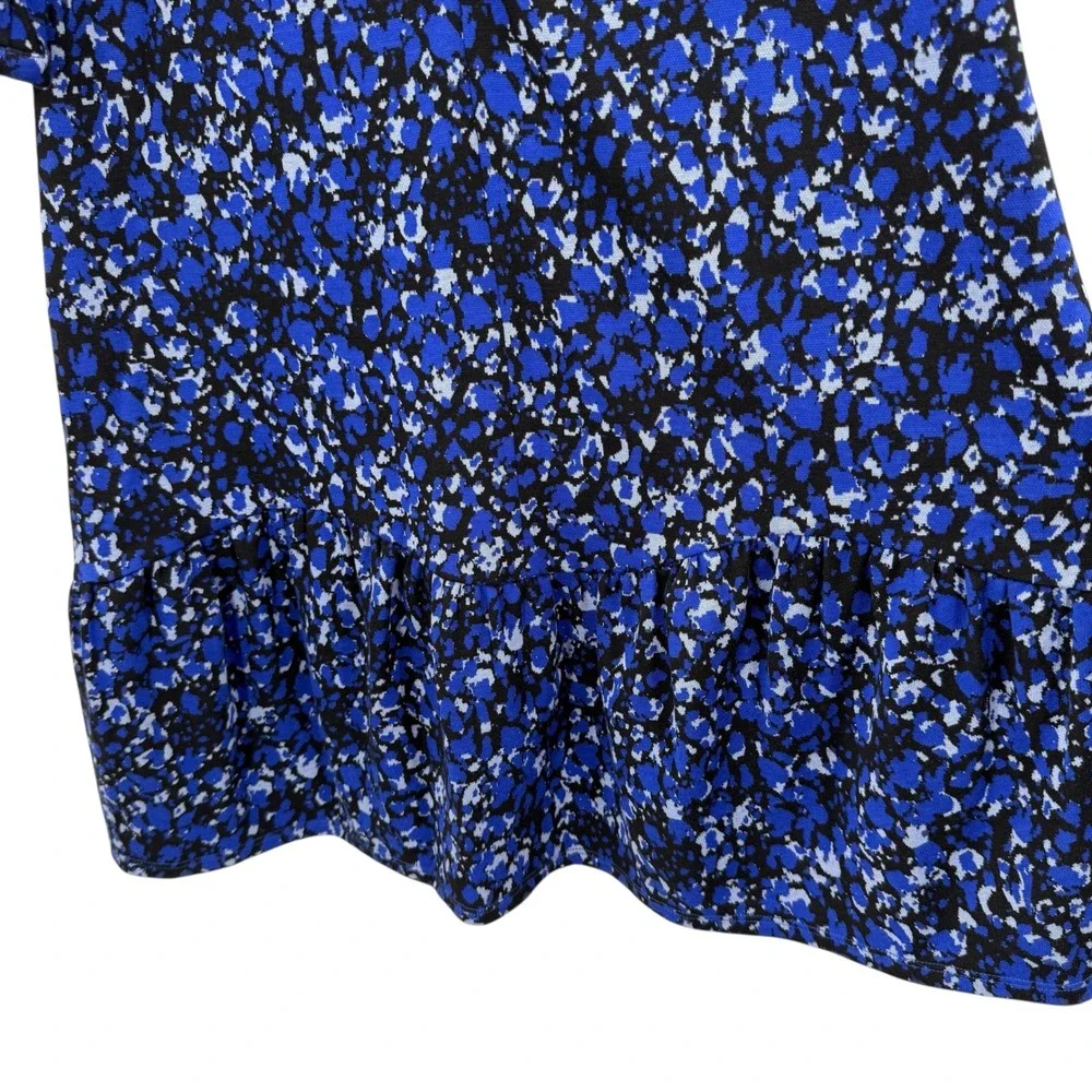 Tyler Boe‎ Tinsley Abstract Floral Print Dress Tiered Mini Blue Black Size S - Picture 8 of 9